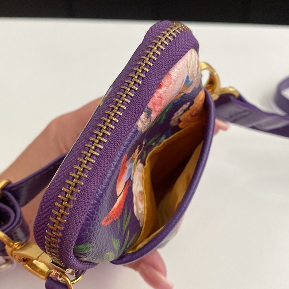 Disney parks tinker bell flower purple crossbody cellphone bag Disneyland bag - Picture 5 of 9